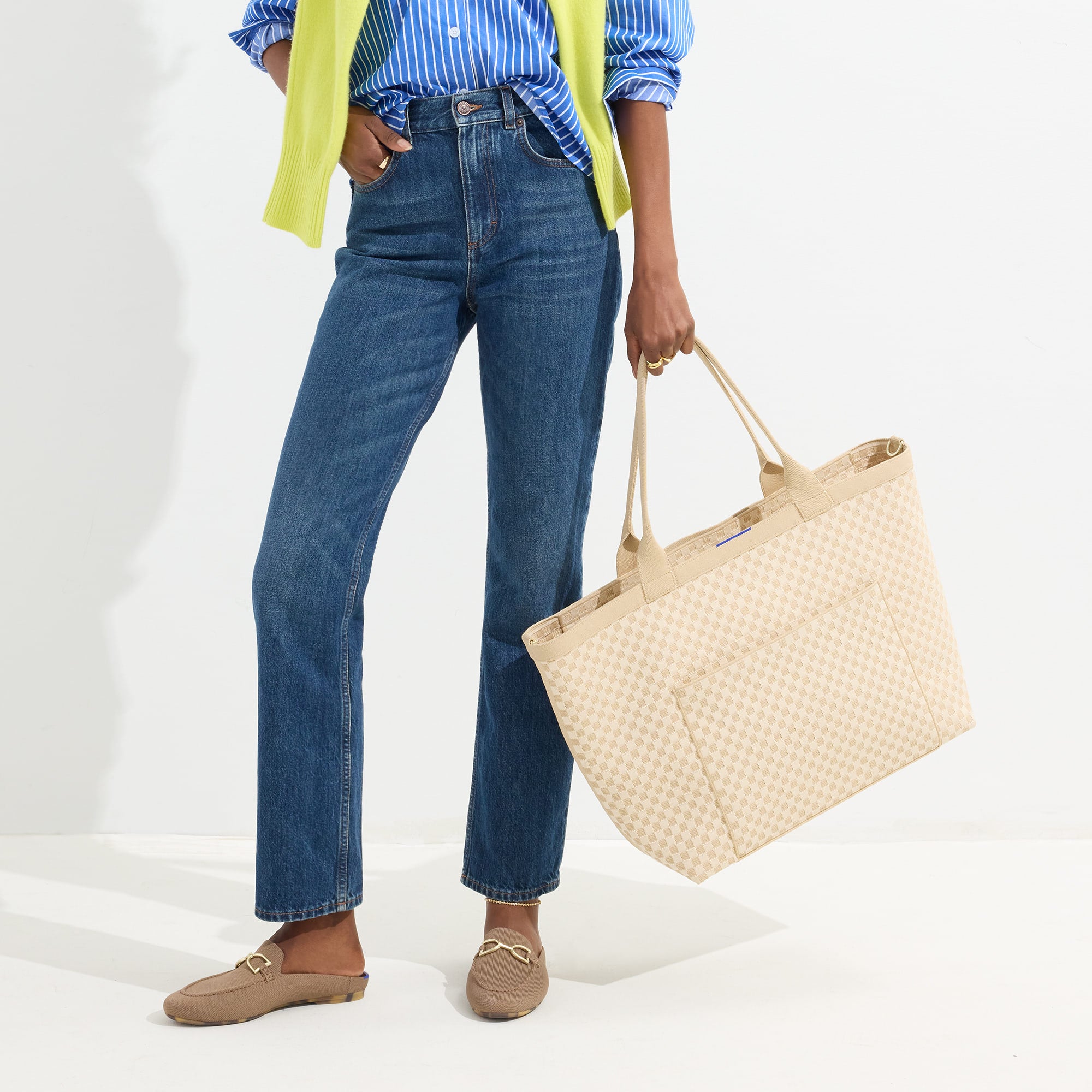 The Zip Travel Tote - Parchment Basketweave - Image 4